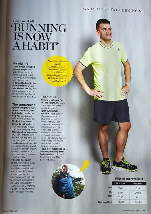 Russel Breeze in a Runners World Ad