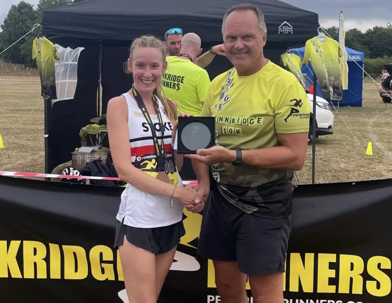 Saffron Latham, last year’s female champion, returned with fire in her stride and smashed her own record, finishing in 38:06 – a remarkable display of consistency and improvement.